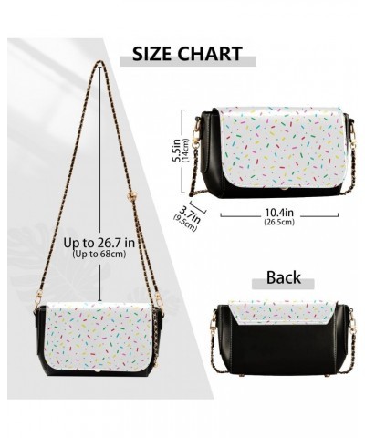 Chain Bag Colorful Sprinkles Donut Glaze Small Crossbody Bag PU Leather Shoulder Bag $17.20 Shoulder Bags