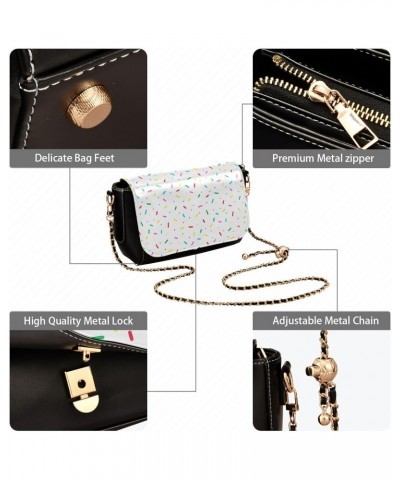 Chain Bag Colorful Sprinkles Donut Glaze Small Crossbody Bag PU Leather Shoulder Bag $17.20 Shoulder Bags