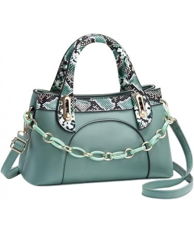 Women's Print Sling Strap Tote Fashion Classic Big Capacity Purses And Handbags Shiny Leather Tote Green $47.06 Totes