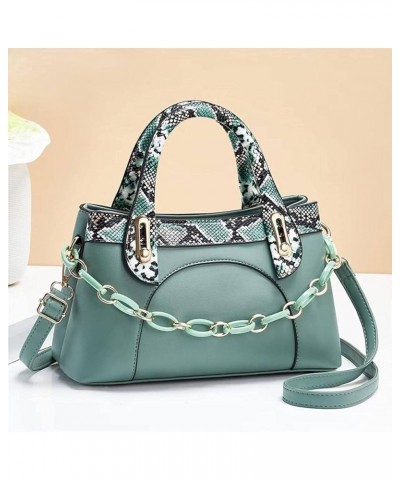 Women's Print Sling Strap Tote Fashion Classic Big Capacity Purses And Handbags Shiny Leather Tote Green $47.06 Totes