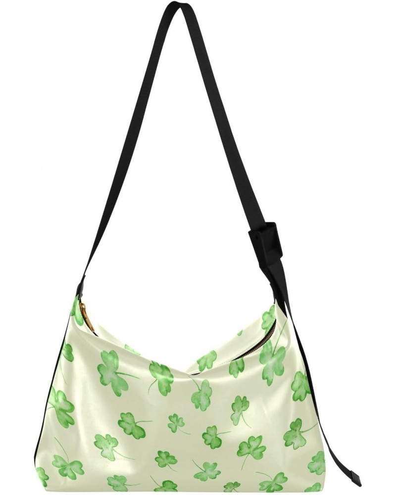 Leather Hobo Tote Bags for Women Men,St. Patrick¡¯s Day Shamrocks Trendy Messenger Bag Crossbody Large Size Good Luck Casual ...