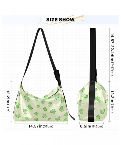 Leather Hobo Tote Bags for Women Men,St. Patrick¡¯s Day Shamrocks Trendy Messenger Bag Crossbody Large Size Good Luck Casual ...