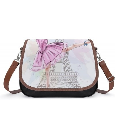 Printed Crossbody Bags Women City Leather Shoulder Bag Satchel Hobo Bags Trendy Abstract Pink Color6 $25.07 Hobo Bags