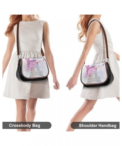 Printed Crossbody Bags Women City Leather Shoulder Bag Satchel Hobo Bags Trendy Abstract Pink Color6 $25.07 Hobo Bags