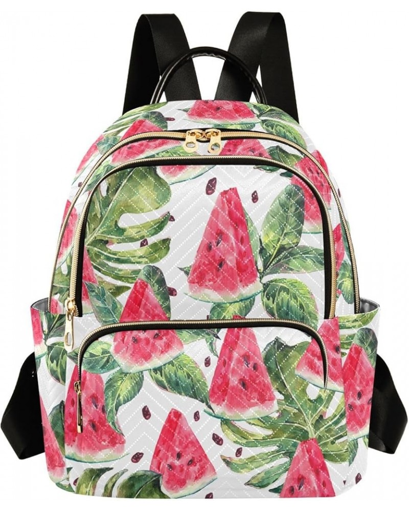 Watermelon Palm Leave Summer Women Backpack Purse Shoulder Bag Color Small $18.14 Backpacks