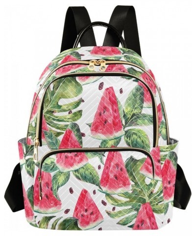 Watermelon Palm Leave Summer Women Backpack Purse Shoulder Bag Color Small $18.14 Backpacks