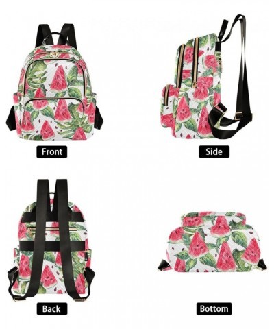 Watermelon Palm Leave Summer Women Backpack Purse Shoulder Bag Color Small $18.14 Backpacks