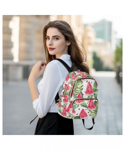 Watermelon Palm Leave Summer Women Backpack Purse Shoulder Bag Color Small $18.14 Backpacks