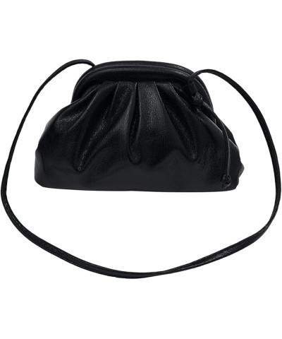 Ladies Crossbody Bag Clutch Clutch Clutch Clutches Large Capacity Pleated Bag Single Shoulder Messenger Bag Backpack Black $8...