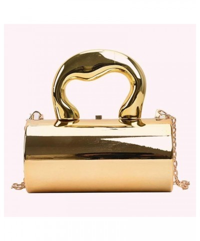 Acrylic Evening Clutch Purse Top-handle Moon Hobo Bag, Shiny Round Handbag Crossbody Bag for Wedding Parties 2024 Gold $18.89...