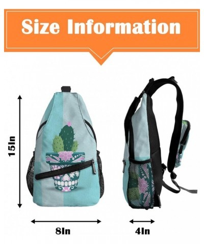 Sling Bag Crossbody Bag for Women Men Flower Poppy Blue Waterproof Hiking Backpack Lightweight Chest Shoulder Bag Daypack for...