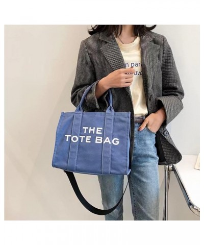 Denim Tote Bags for Women Handbag Tote Purse with Zipper Blue Denim Crossbody Bag for Office, Travel Canvas-blue $21.19 Totes