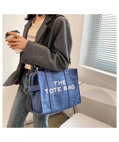 Denim Tote Bags for Women Handbag Tote Purse with Zipper Blue Denim Crossbody Bag for Office, Travel Canvas-blue $21.19 Totes