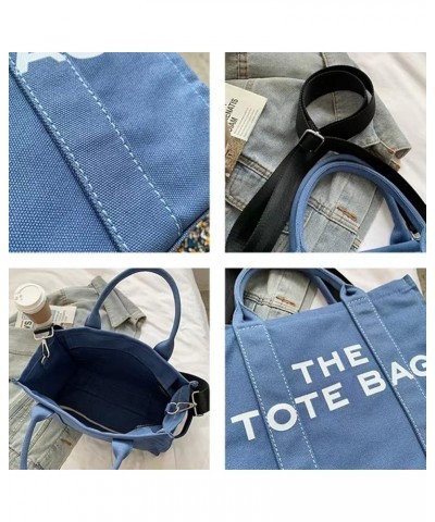 Denim Tote Bags for Women Handbag Tote Purse with Zipper Blue Denim Crossbody Bag for Office, Travel Canvas-blue $21.19 Totes