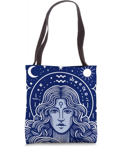 Aquarius Constellation Zodiac Star Sign Birthday Tote Bag $9.51 Totes