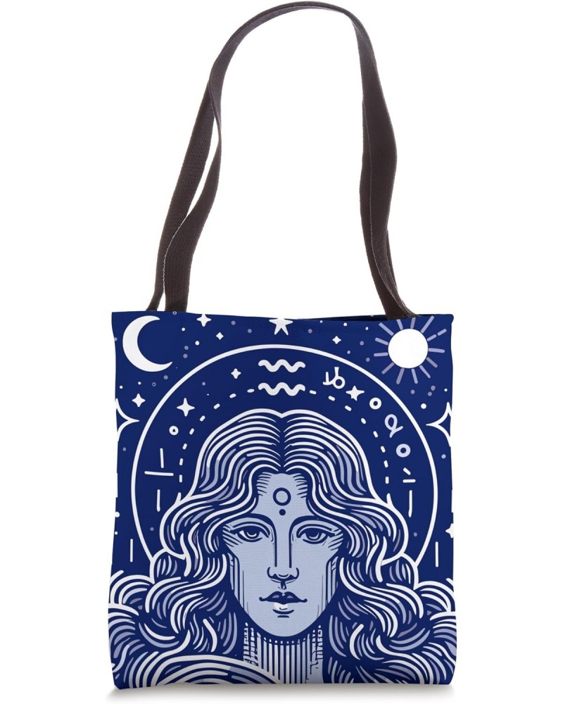 Aquarius Constellation Zodiac Star Sign Birthday Tote Bag $9.51 Totes