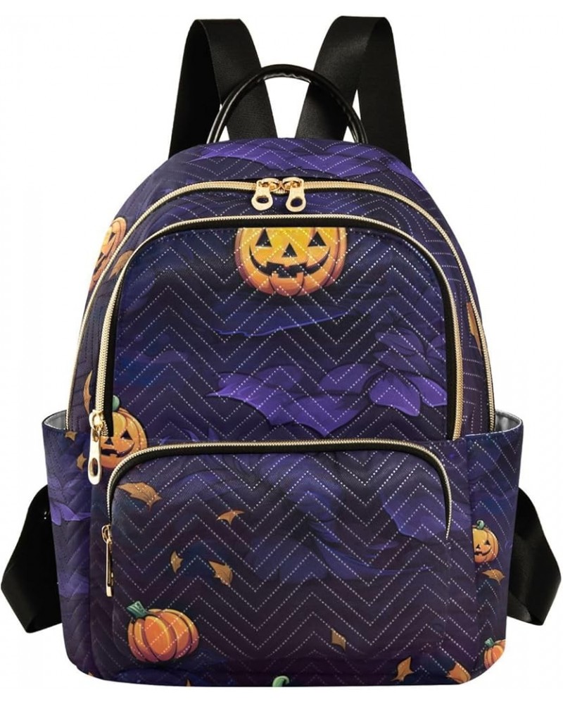 Festive Halloween Skulls Colorful Woman's Backpack, Women's Travel Backpack, Day Trip Backpack for Women, M Black Cat Sitting...