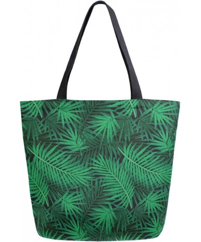 Stylish Cute Pattern Extra Large Shoulder Tote Bag for Beach Travel Weekender Gym Grocery Shopping Palm Leaves $14.93 Totes