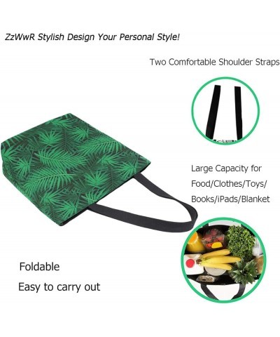 Stylish Cute Pattern Extra Large Shoulder Tote Bag for Beach Travel Weekender Gym Grocery Shopping Palm Leaves $14.93 Totes