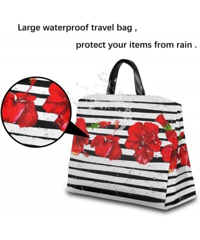 Floral Abstract Stripe Large Tote Bag Women Should Bag Extra Large Tote Bags Waterproof Big Crossbody Tote Bag with inner Poc...