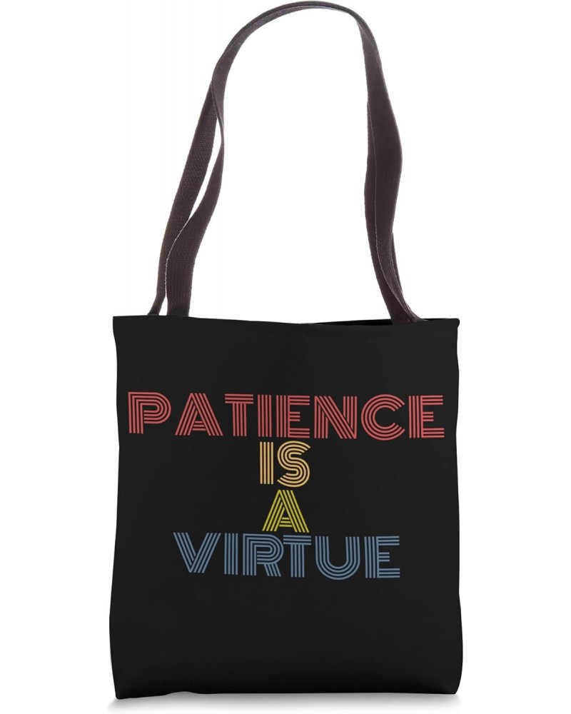 Patience Is A Virtue retro 70s vintage Tote Bag $11.60 Totes