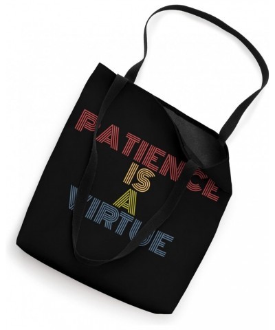 Patience Is A Virtue retro 70s vintage Tote Bag $11.60 Totes