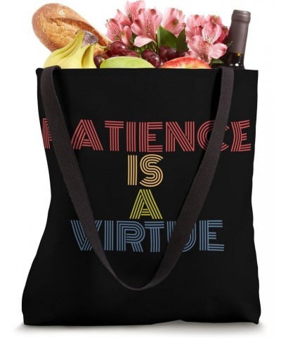 Patience Is A Virtue retro 70s vintage Tote Bag $11.60 Totes