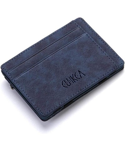 Men Male Leather Mini Small Wallets Ultra Thin Zipper Coin Purse Pouch Plastic Credit Bank Card Case Holder Brown Blue $41.18...