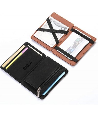 Men Male Leather Mini Small Wallets Ultra Thin Zipper Coin Purse Pouch Plastic Credit Bank Card Case Holder Brown Blue $41.18...