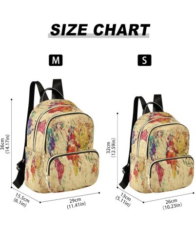 Vintage Word Map Art Women Backpack Purse Ladies Fashion Shoulder Bag Daypack Travel Bag 10L Medium $14.70 Backpacks