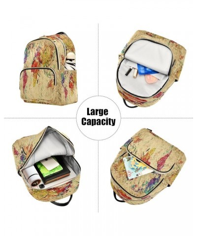 Vintage Word Map Art Women Backpack Purse Ladies Fashion Shoulder Bag Daypack Travel Bag 10L Medium $14.70 Backpacks