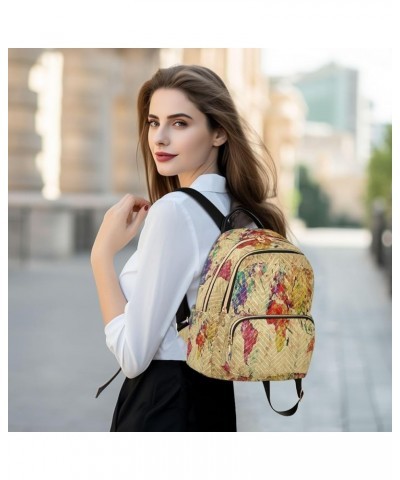 Vintage Word Map Art Women Backpack Purse Ladies Fashion Shoulder Bag Daypack Travel Bag 10L Medium $14.70 Backpacks