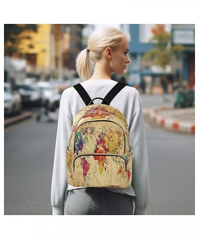 Vintage Word Map Art Women Backpack Purse Ladies Fashion Shoulder Bag Daypack Travel Bag 10L Medium $14.70 Backpacks