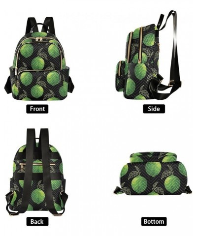 Green Lemon Leaves Women's Backpack Purse Causal Daypack Work Travel College Business Trip Bag Shoulder Bag Small $18.55 Back...