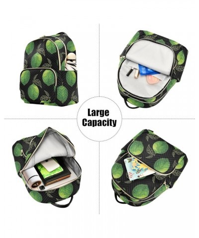 Green Lemon Leaves Women's Backpack Purse Causal Daypack Work Travel College Business Trip Bag Shoulder Bag Small $18.55 Back...