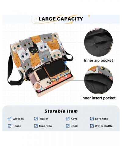 Cats Soft PU Leather Shoulder Bag for Women Stylish Ladies Crossbody Purse with Zipper Closure Handbag Wallet for Hiking Shop...