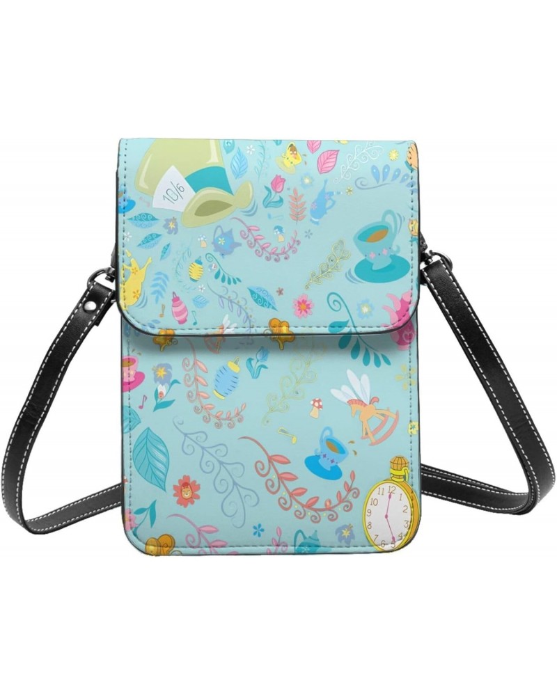 Alice Fairy Cartoon Small Crossbody Cell Phone Bag for Women's Wonderland Multifunction Shoulder Bag Cartoon Handbag Purse $1...