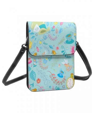 Alice Fairy Cartoon Small Crossbody Cell Phone Bag for Women's Wonderland Multifunction Shoulder Bag Cartoon Handbag Purse $1...