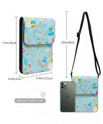 Alice Fairy Cartoon Small Crossbody Cell Phone Bag for Women's Wonderland Multifunction Shoulder Bag Cartoon Handbag Purse $1...