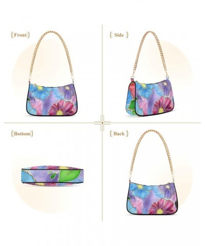 Tie Dye Shibori Print Flower Shoulder Bag Purse for Women Tote Handbag with Zipper Closure $13.64 Totes