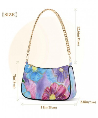 Tie Dye Shibori Print Flower Shoulder Bag Purse for Women Tote Handbag with Zipper Closure $13.64 Totes