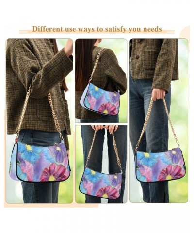 Tie Dye Shibori Print Flower Shoulder Bag Purse for Women Tote Handbag with Zipper Closure $13.64 Totes