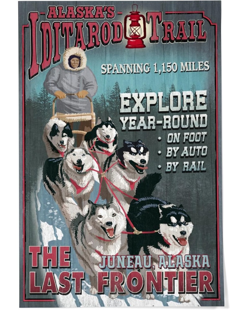 24x36 Inch Giclee Print, Juneau, Alaska, Iditarod Trail Vintage Sign, Alaska $21.00 Totes