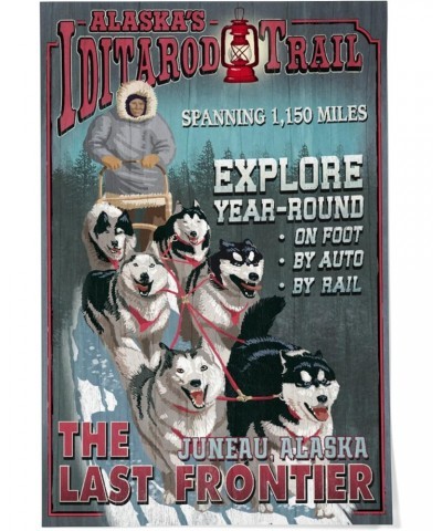 24x36 Inch Giclee Print, Juneau, Alaska, Iditarod Trail Vintage Sign, Alaska $21.00 Totes