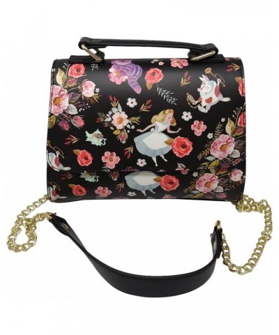 Disney Alice in Wonderland Allover Floral Print Crossbody Satchel Handbag Purse $34.50 Satchels