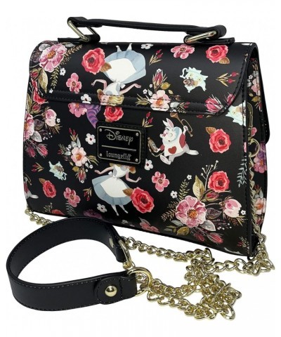 Disney Alice in Wonderland Allover Floral Print Crossbody Satchel Handbag Purse $34.50 Satchels