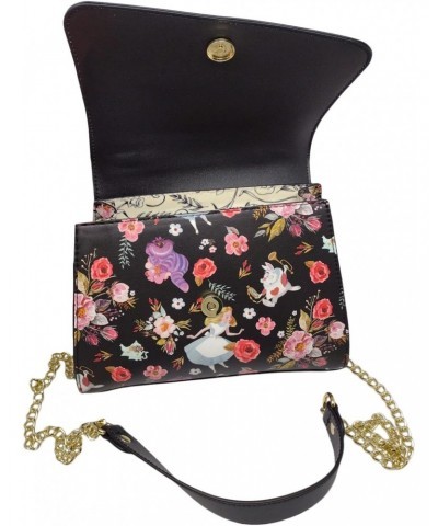 Disney Alice in Wonderland Allover Floral Print Crossbody Satchel Handbag Purse $34.50 Satchels