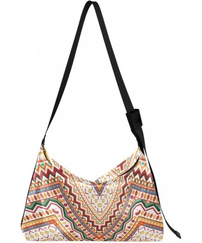 Casual Shoulder Bag Crossbody Aztec Ethnic Chevron Hobo Handbag Purses with Wide Shoulder Strap Traditional Tribal Ornament T...