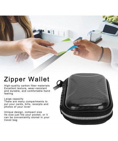 Carbon Fiber Zipper Wallet Multi Purpose Business ID Credit Card Holder Bag, Durable and Stylish, 13x8x3.5cm (Red) Black $31....