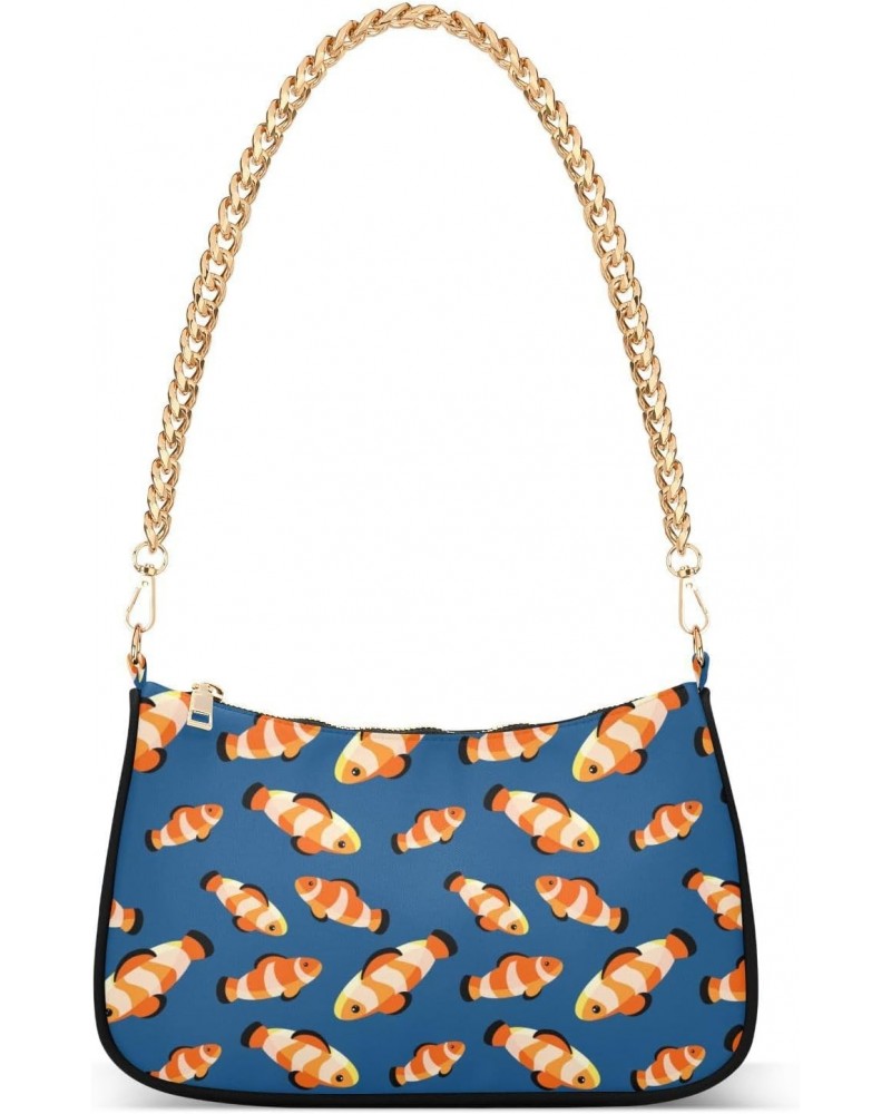 Ocean Shoulder Bag Bright Clown Fish Blue Women Clutch Handbag Shoulder Purch Date Chain Bag Tote Bag Spring Holiday Birthday...